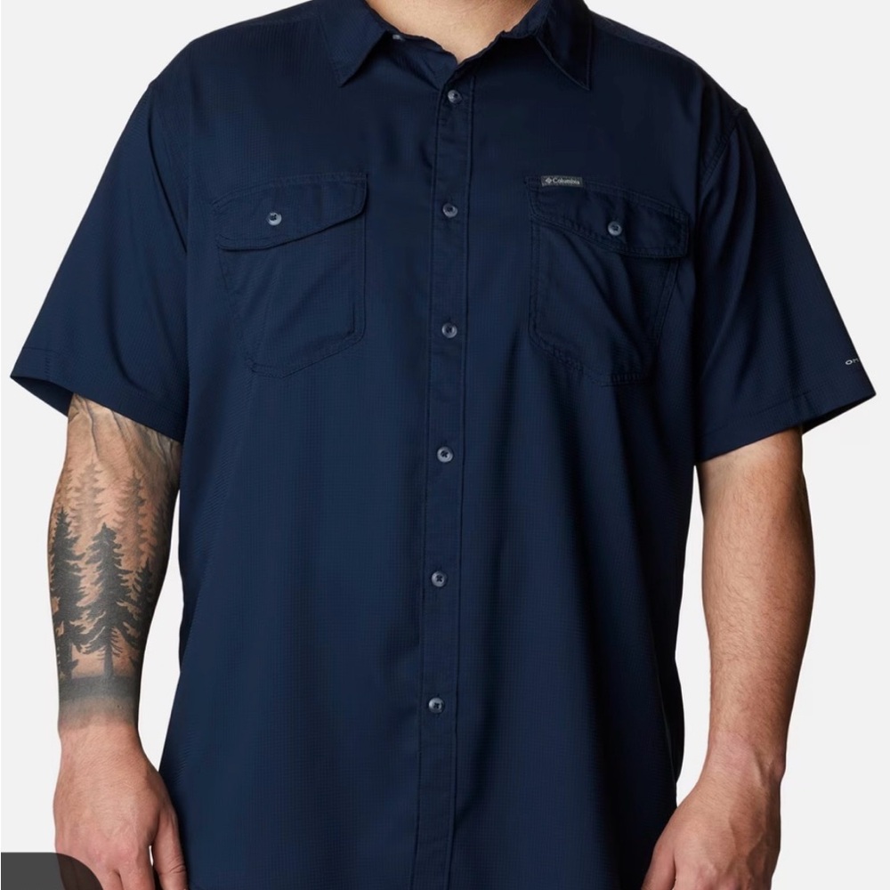 Columbia Men's Utilizer II Navy Short Sleeve Shirt Size Large Tall